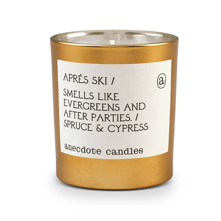 Anecdote Candles - Wholesale Jar/Filled Candle - Apres Ski (Spruce & Cypress) Gold Tumbler Candle1
