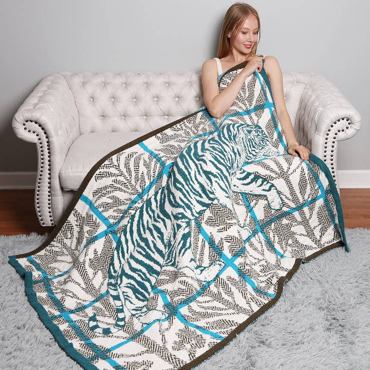 Fashion City - Wholesale Throw Blanket - Cheeta Lion Tiger Forest Design Throw Blanket15
