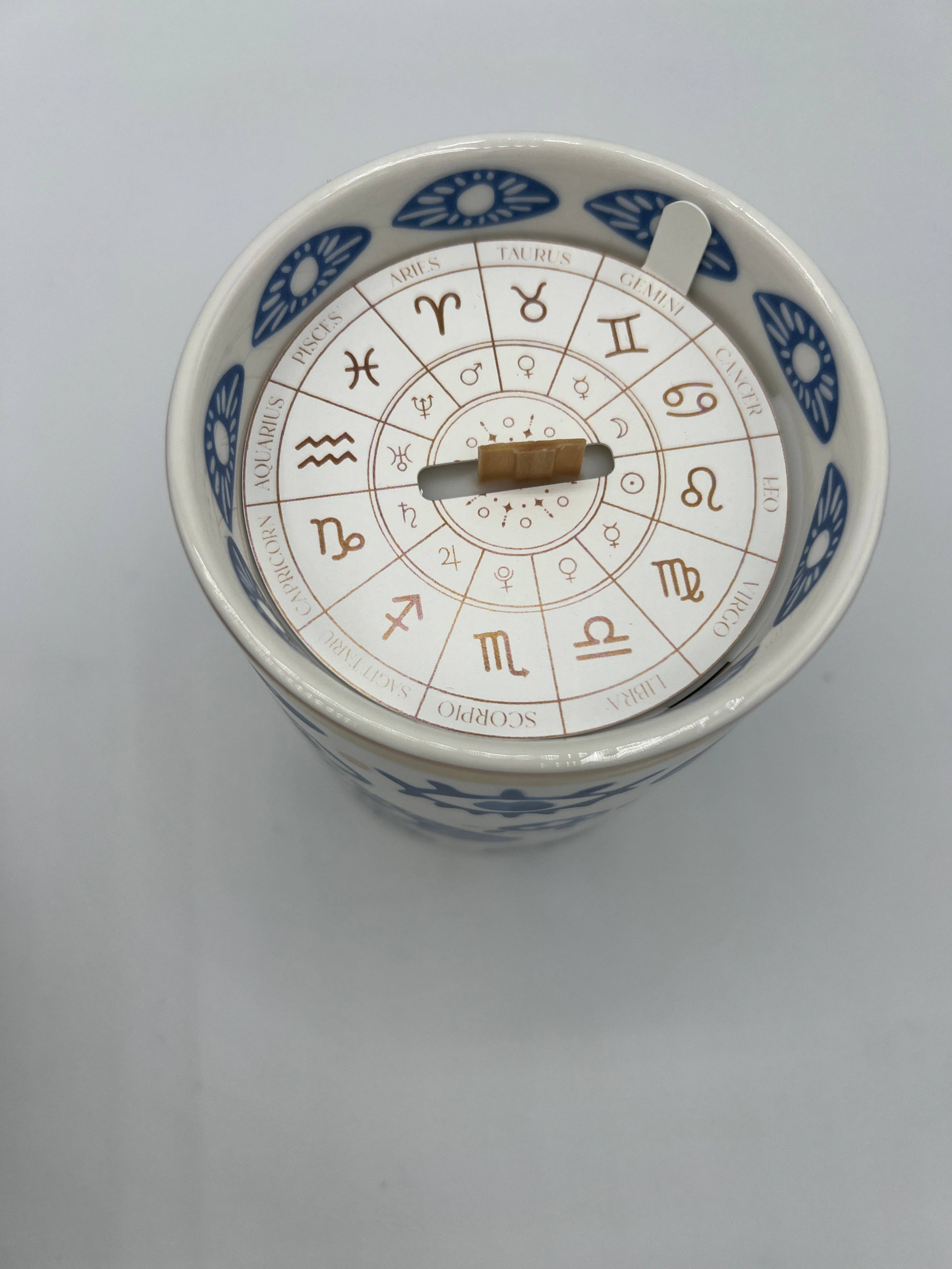 The Sacred Wild Candle Co - Wholesale Novelty Candle - NEW! Beautiful Gold, Blue & White Ceramic "Evil Eye" Candle 4