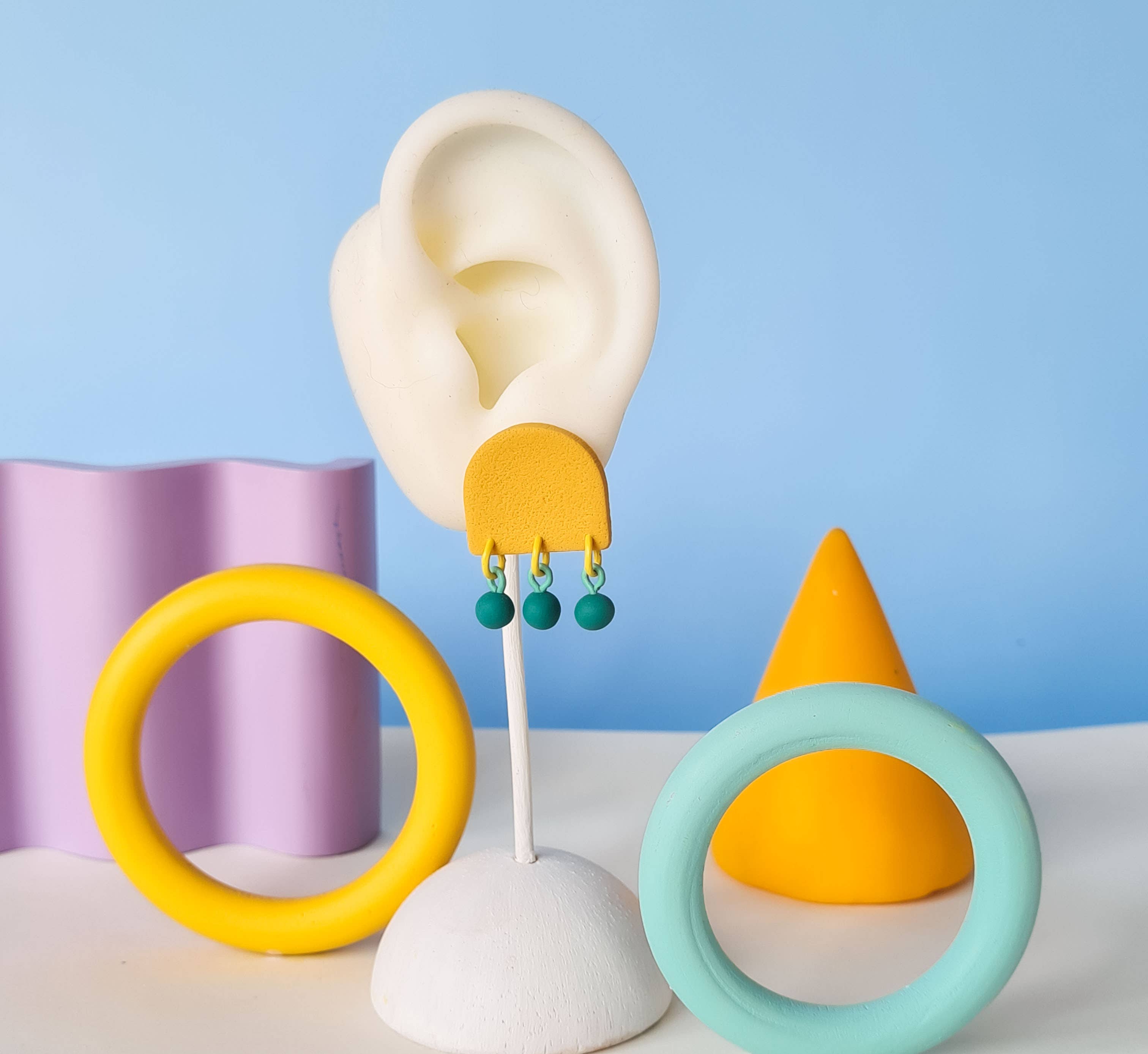 Mono - Wholesale Dangle Earrings - colorful patterned handmade clay earrings in 19 varieties22