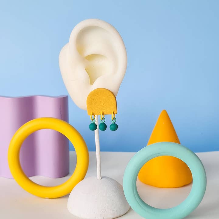 Mono - Wholesale Dangle Earrings - colorful patterned handmade clay earrings in 19 varieties22