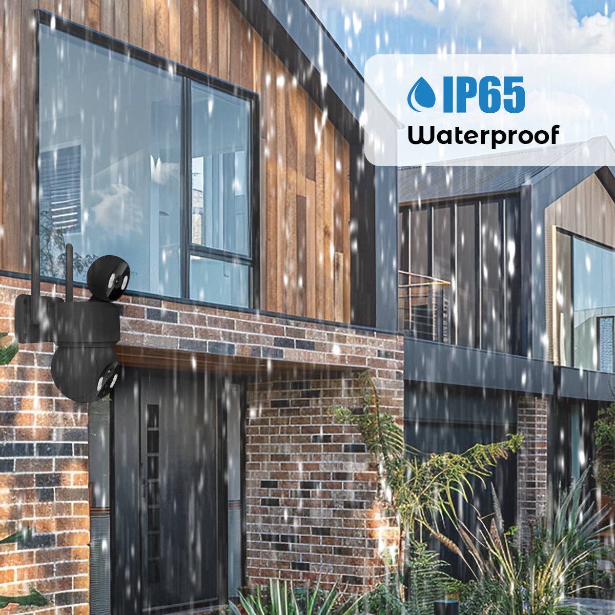 ENER-J - Vente Lampe d'extérieur/de jardin - Caméra IP Dôme Extérieure Double Lentille Wi-Fi Intelligente IP653