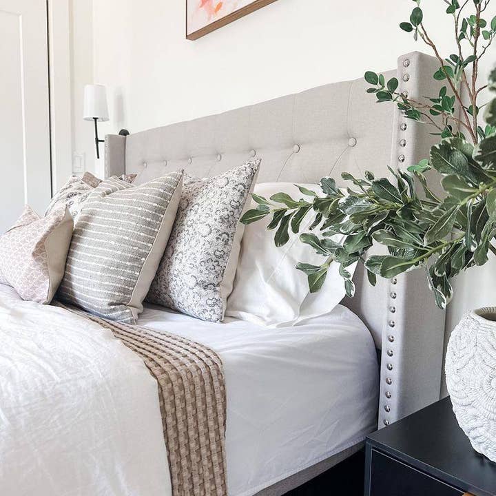 Textileish - Wholesale Throw Pillow Cover - Cream Lumbar Pillow Cover, Neutral Striped Pillow | Perin6