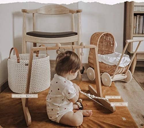 The Wicker Stories - Wholesale Doll Stroller - Kids - Natural Wicker Pram With Handle And Cotton4
