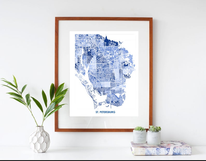 Juanita's Adventures - Wholesale Art Print - Juanitas St Petersburg Map Print2