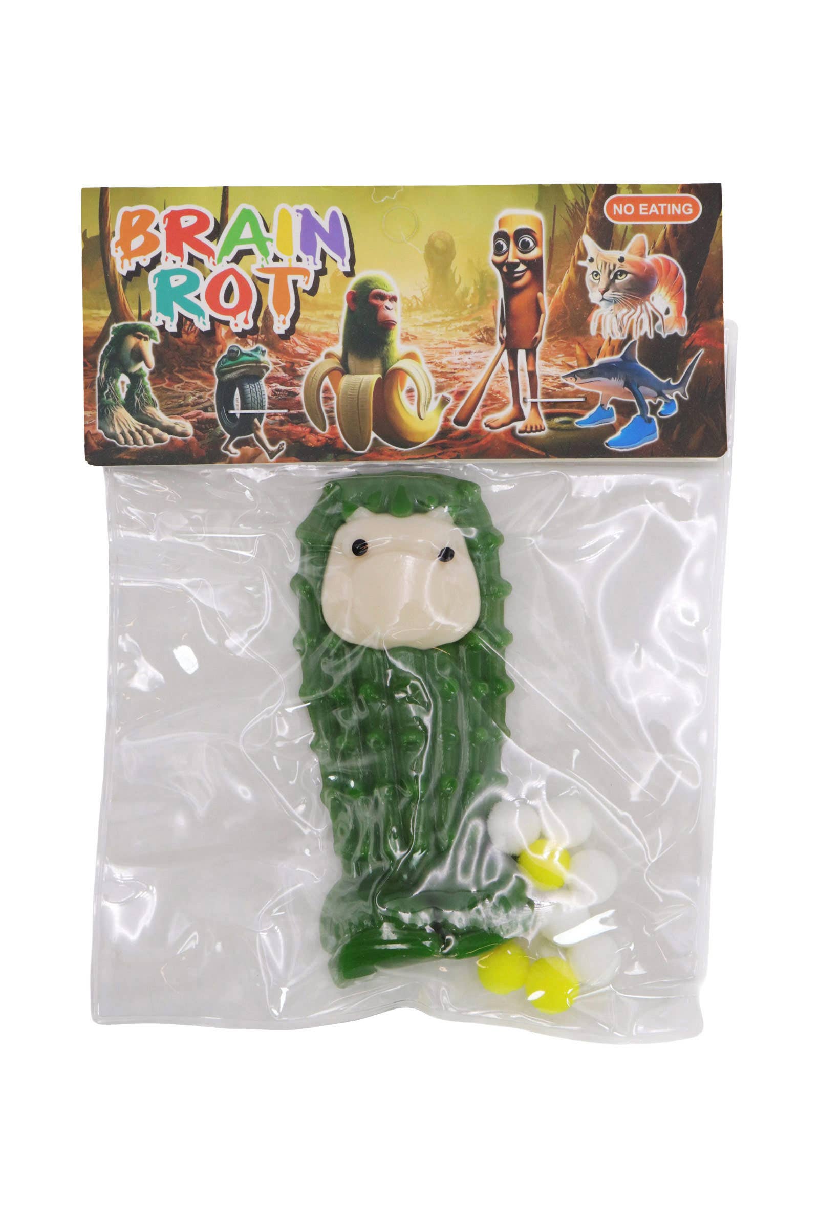 ASSORTED Brain Rot Memes Mochi Pom Pom Squishy Bag - 16 pcs for wholesale on Faire10