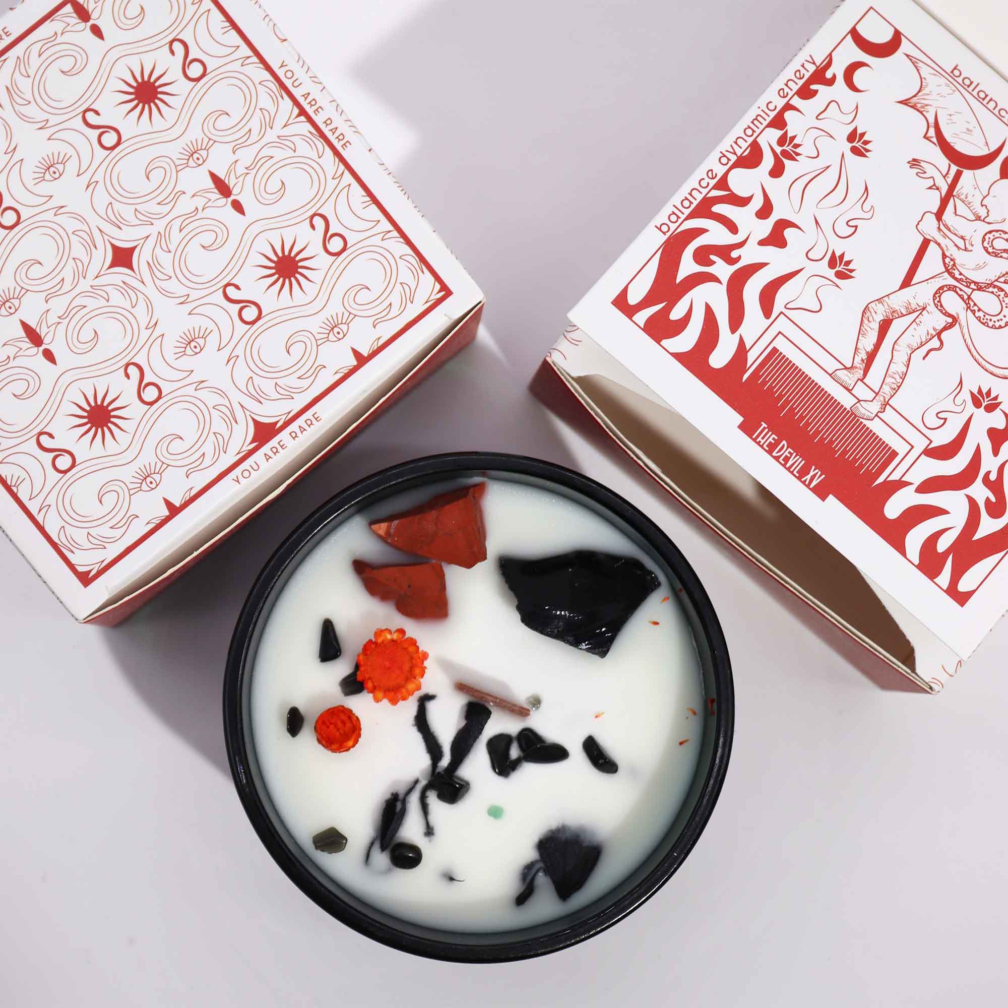 Crystal Cove - Wholesale Jar/Filled Candle - Hop Hare Crystal Magic Flower Candles - The Devil5