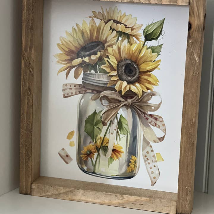 Sunflower Jar for wholesale by Thompsons Handmade Country LLC