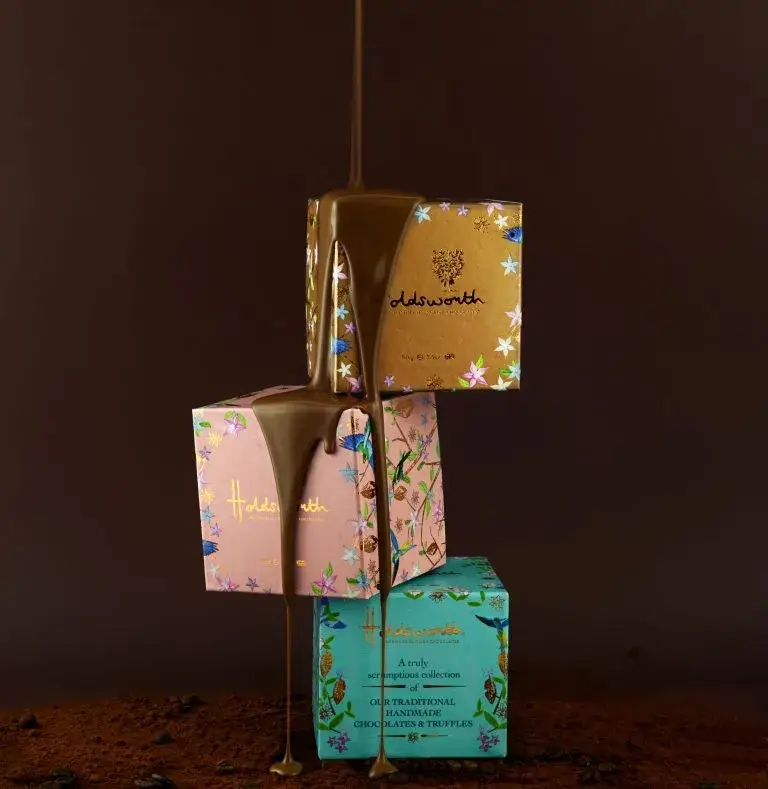 Holdsworth Chocolates - Wholesale Chocolate Box - Truly Scrumptious Champagne Truffles 100g Cube1