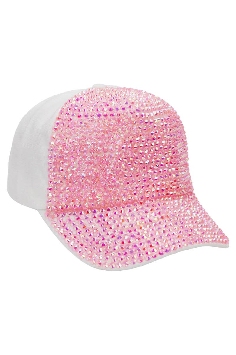 Cap Zone - Wholesale Baseball Cap - Women's - Bedazzled Full Bling Rhinestone Silky Baseball Cap7