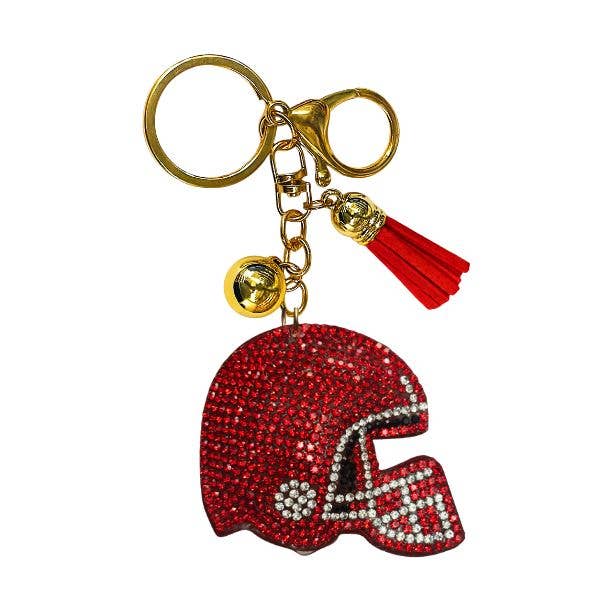 Helmet Crystal Bling Keychains for wholesale by Queens Designs