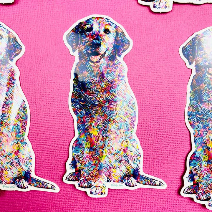 Otto's Grotto - Wholesale Sticker - Labrador Retriever Sticker Colorful Abstract Cute Lab Dog1