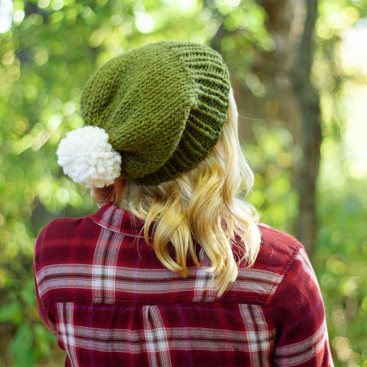 The Milo Beanie with Pompom for wholesale by Wo-He-Lo Knitwear