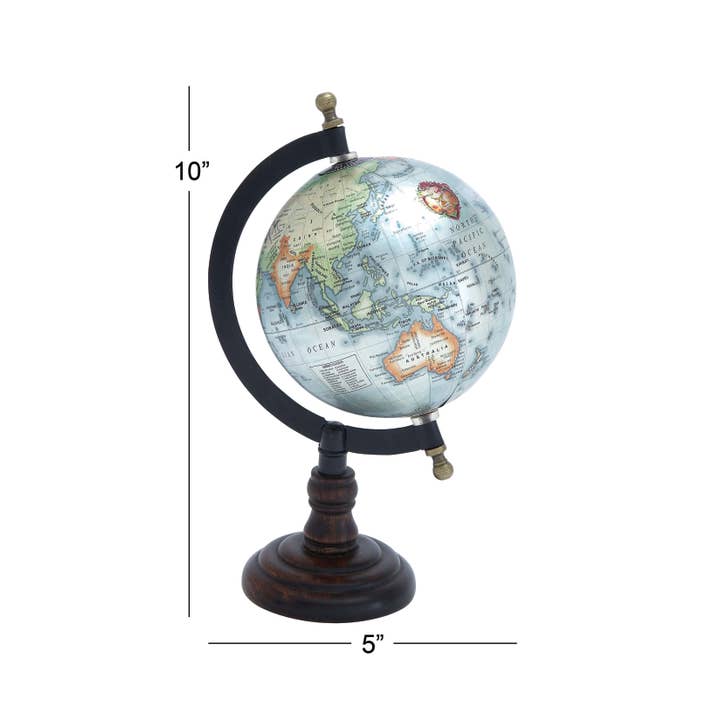 UMA Home Decor - Wholesale Desk Globe - Traditional Brown Mango Wood Globe - Black Accents