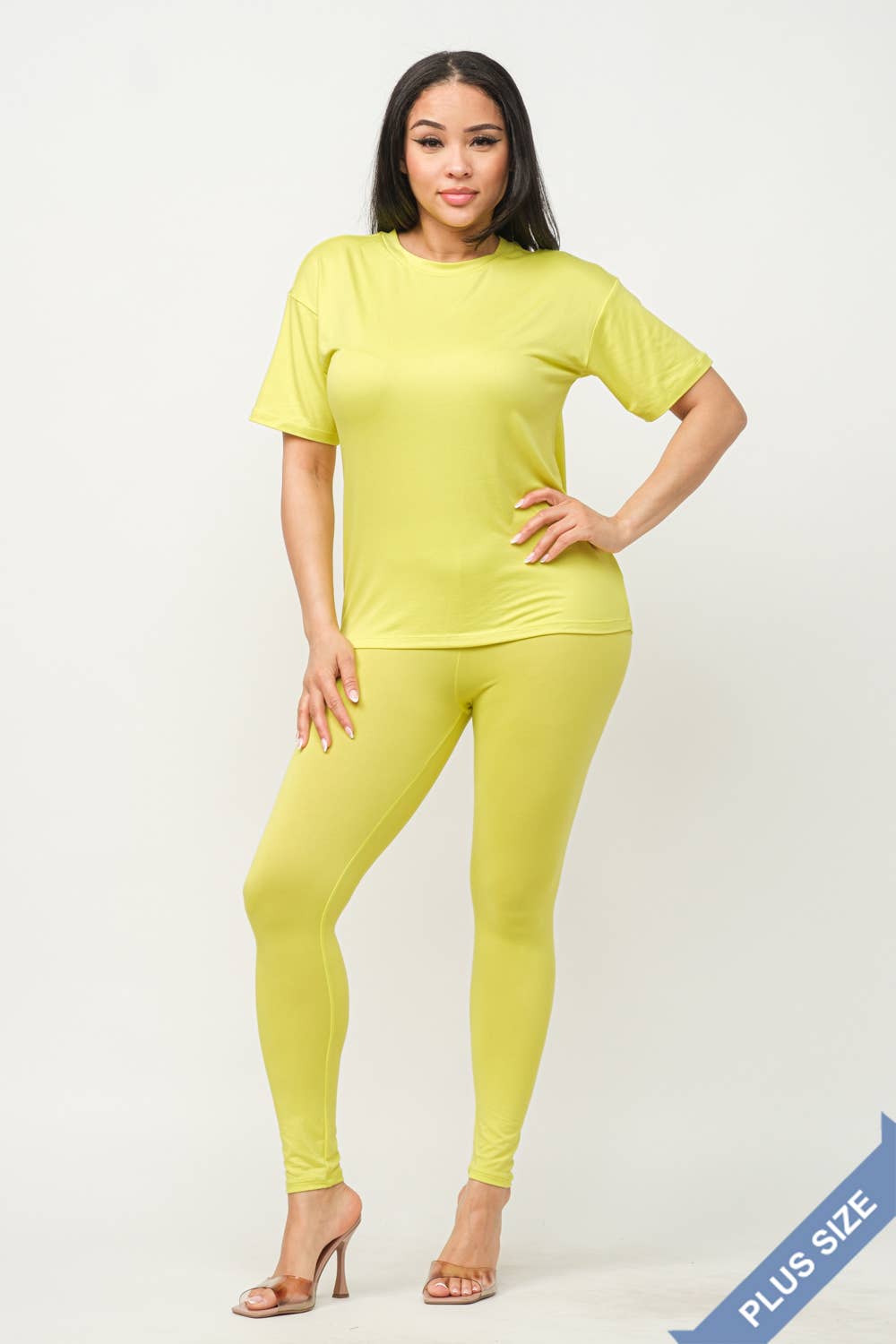 Julia by LoveJ - Wholesale Top & Pant Set (NOT Loungewear) - Women's - Plus Size Brushed Dty Round Neck Top Leggings Set6