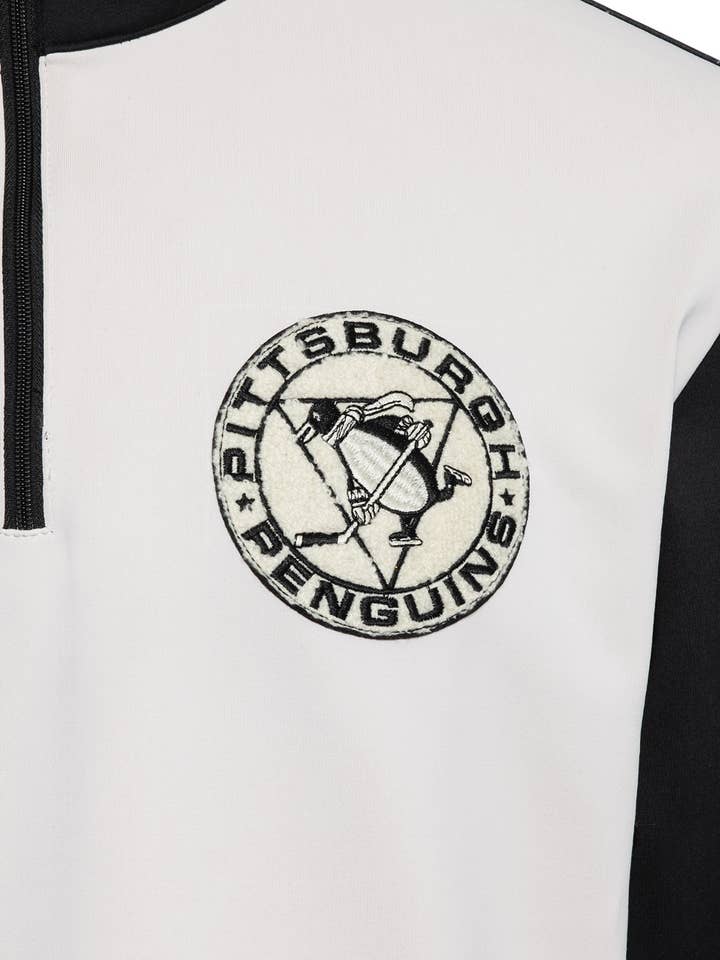 White Black Pittsburgh Penguins Bonded Fleece Quarter Zip for wholesale on Faire3