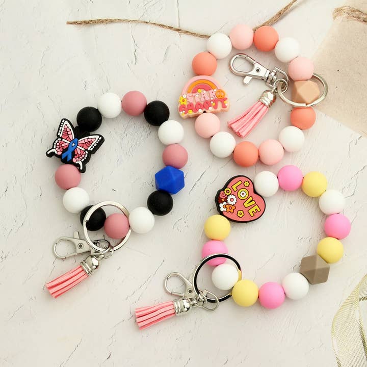 Cartoon Animal Keychain with Silicone Bead Bracelet_CWMM6878 for wholesale by ACCITY