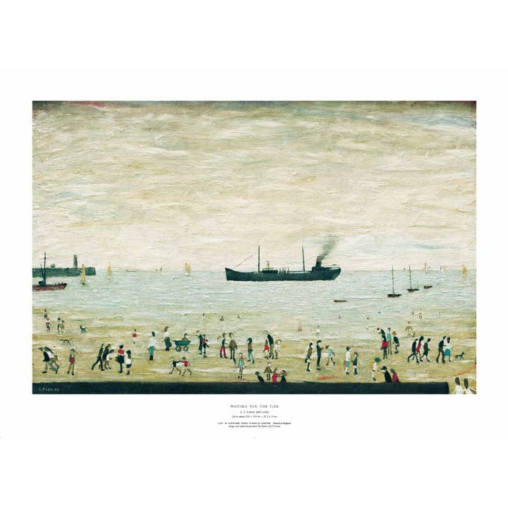 Venter på tidevandet af L. S. Lowry - Kunsttryk for engroshandel hos Ganymed Press