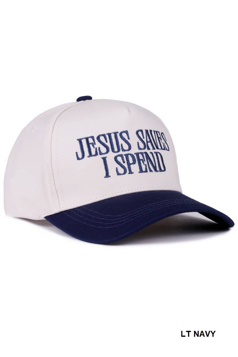 42POPS – wholesale Baseball cap – Unisex – ,,, 0827 Jesus Saves I Spend Two Tone Canvas Cotton Cap SI-2799511