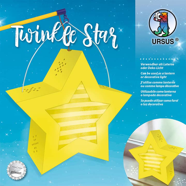 Twinkle Star Yellow for wholesale by URSUS® / Buntpapierfabrik Ludwig Bähr GmbH & Co. KG