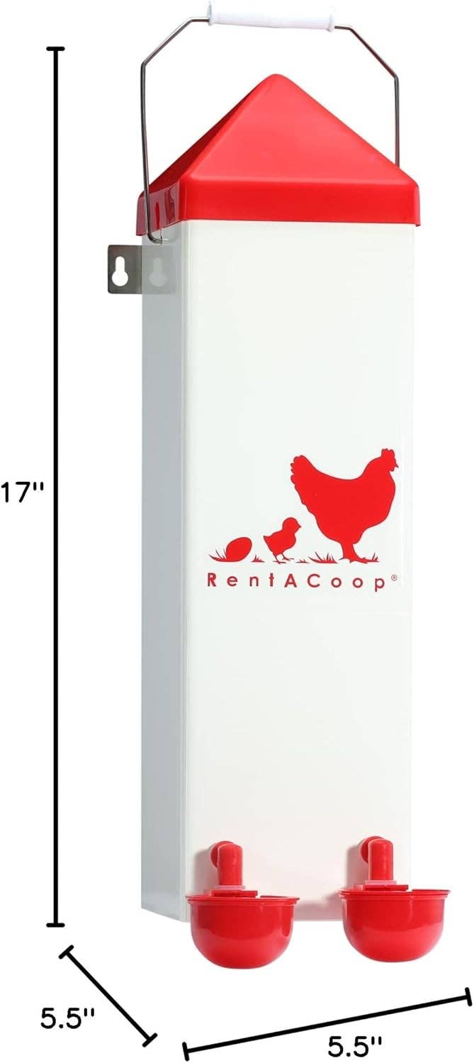 RentACoop - Wholesale Pet Supplement - Not Cat/Dog - 2 Gallon Chicken Waterer with Auto-Fill Cups5