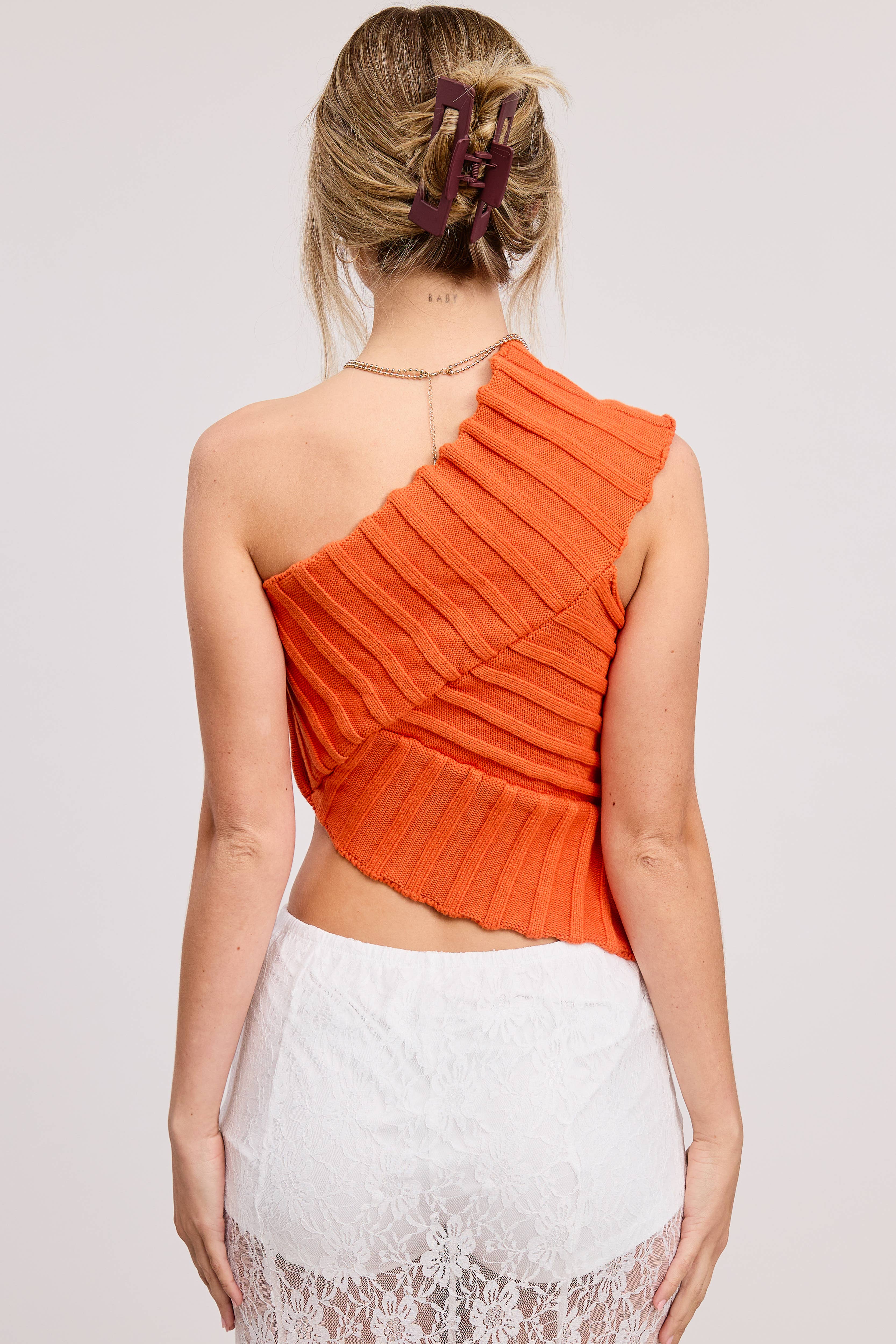 Mimosa - Wholesale Knit Top - Women's - One-Shoulder Asymmetrical Ribbed-Knit Sweater Top26