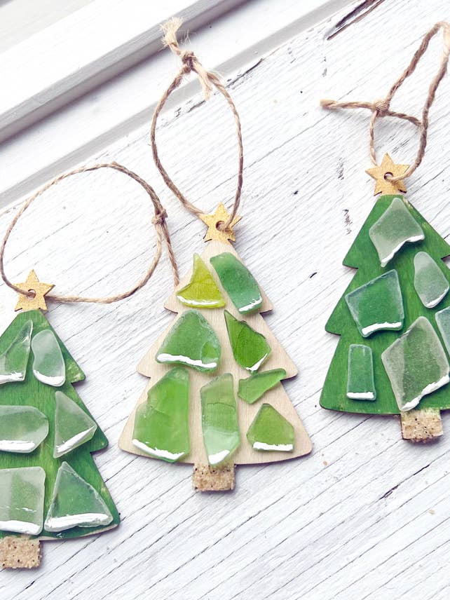 Sea Glass Christmas Tree Holiday Ornaments for wholesale by Sook & Hook
