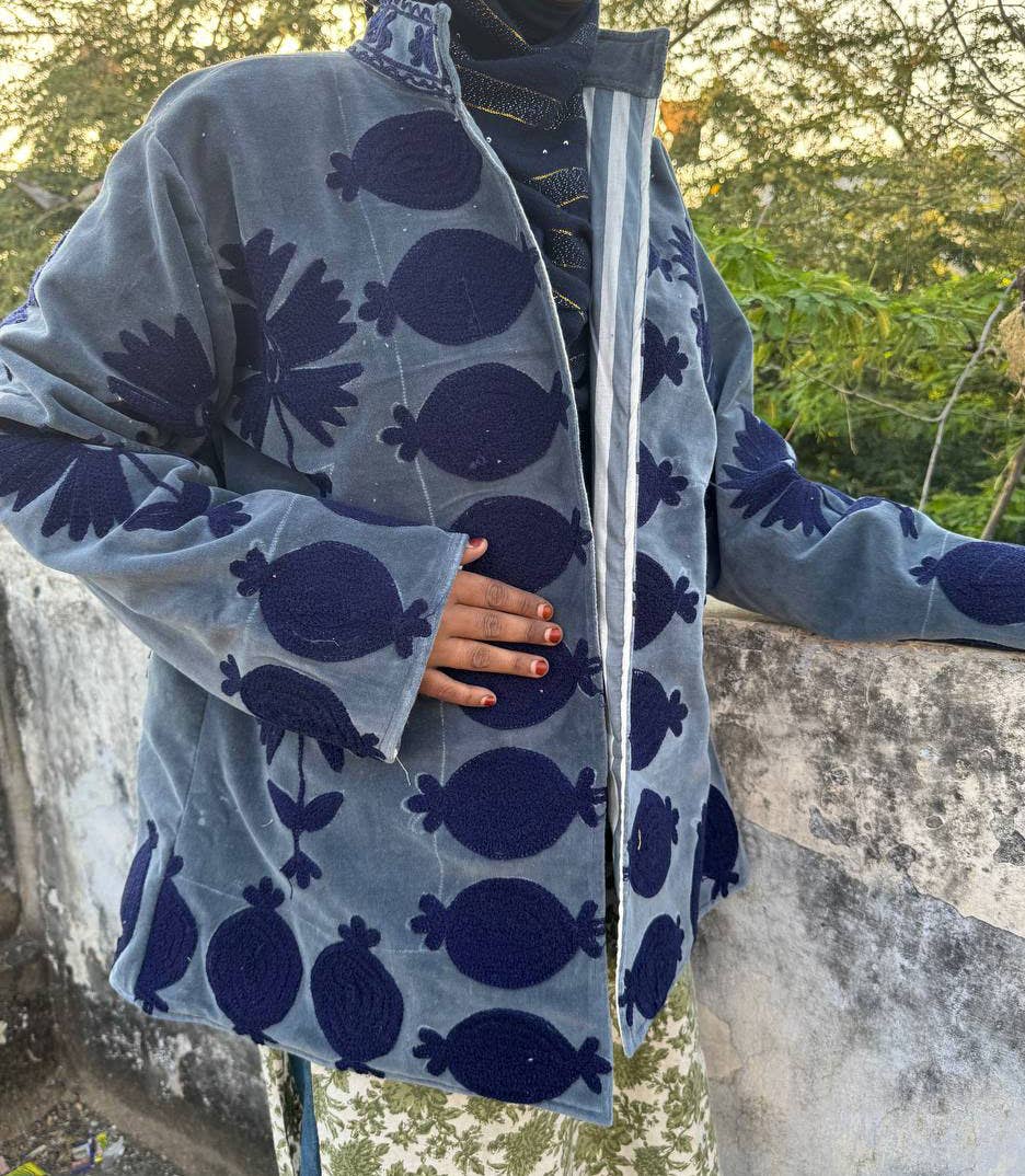GYPSY STUDIO - Wholesale Jacket - Women's - Floral Embroidery Design Velvet Jacket Suzani Winter Jackets1