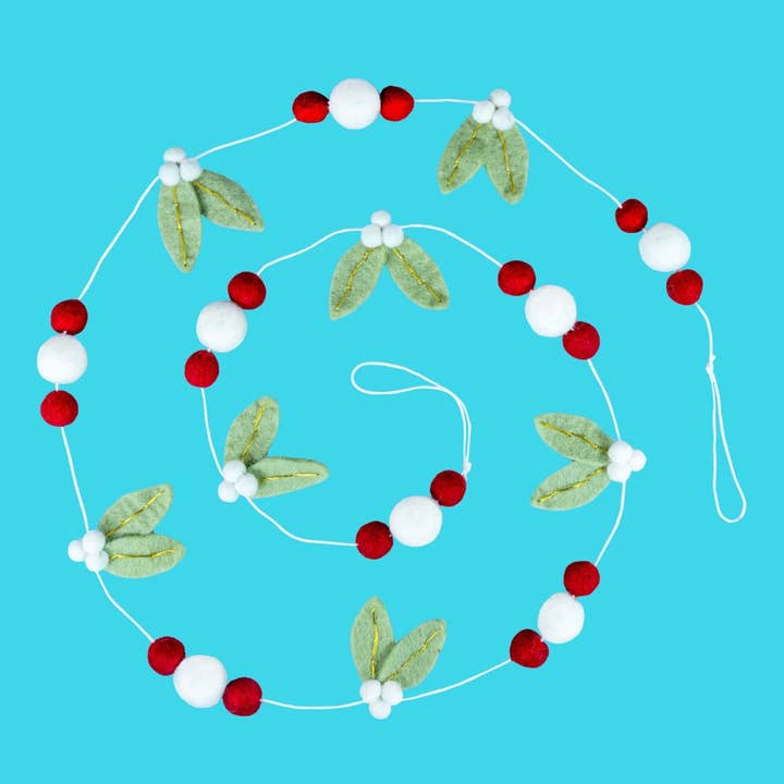 Holiday Mistletoe Garland (60") for wholesale by dZi Handmade