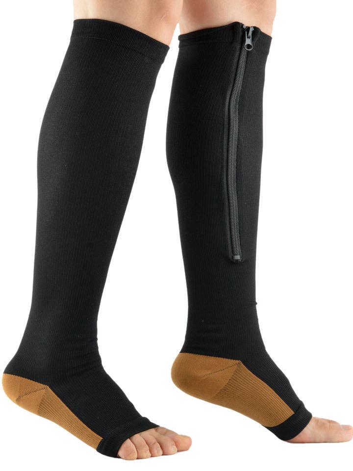 VIGOR - Wholesale Socks – Unisex - Zipper Compression Socks, Calf Knee High, Open Toe Support4