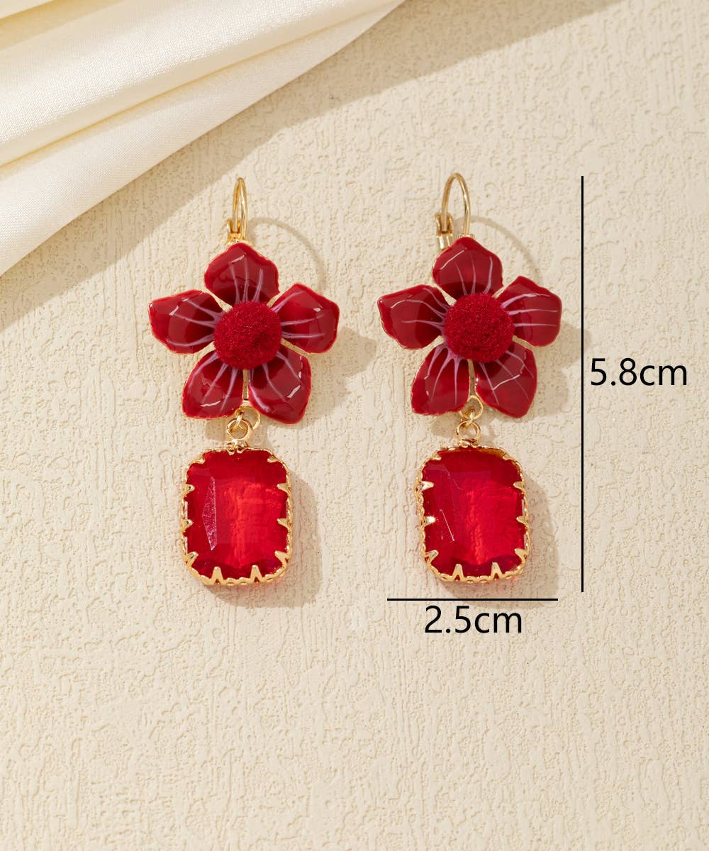 Blossom bijoux – Großhandel Ohrhänger – Ohrringe mit Blumen und Strass - 26AHBOL00093