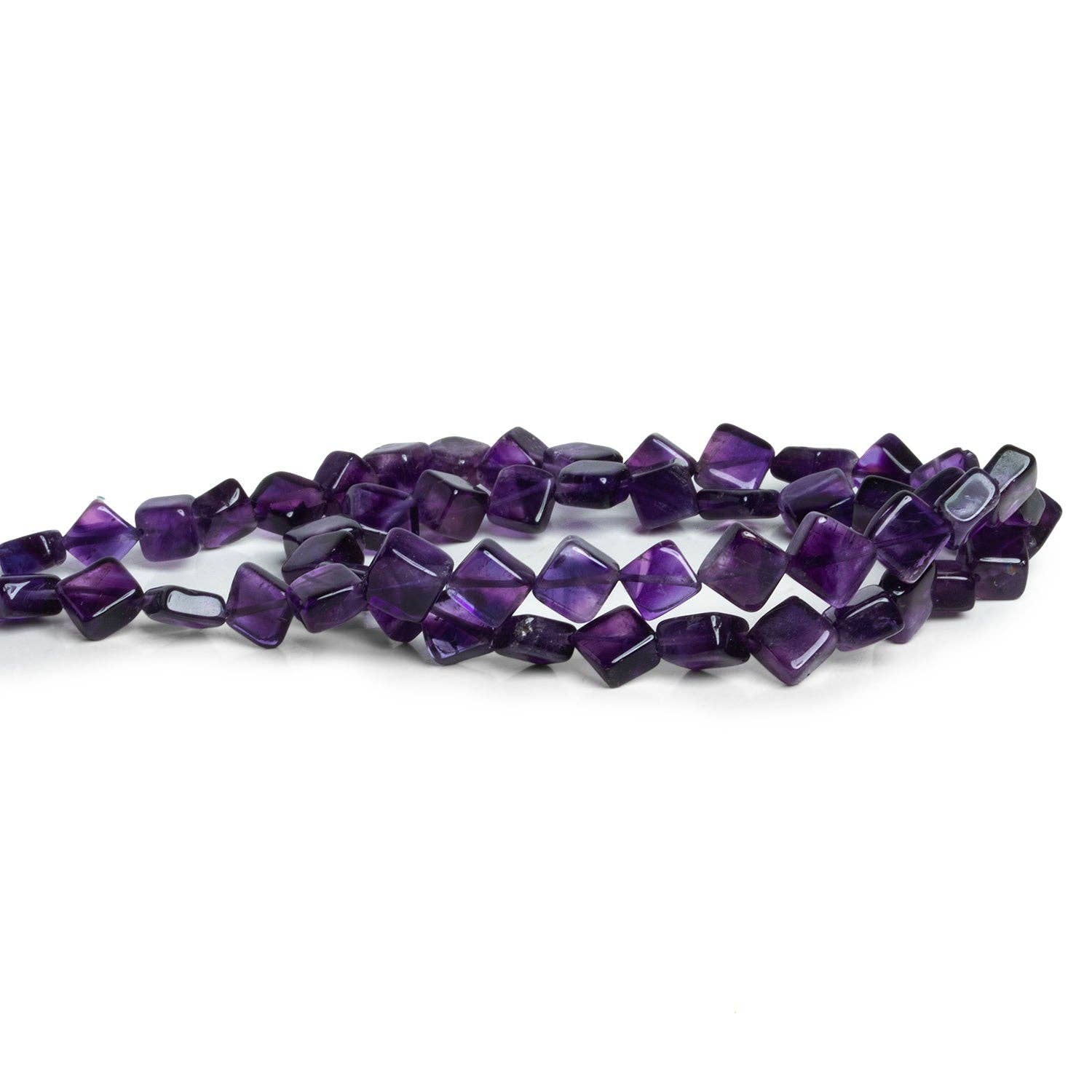 The Bead Traders - Wholesale Beads - 5-9mm Dark Amethyst Plain Diamonds 15 inch 45 beads2