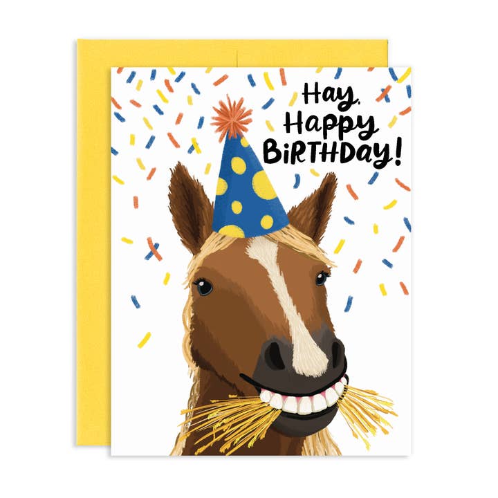 Grey Street Paper - Venta al por mayor Tarjetas de cumpleaños - Tarjeta de felicitación de cumpleaños de Hay Horse0
