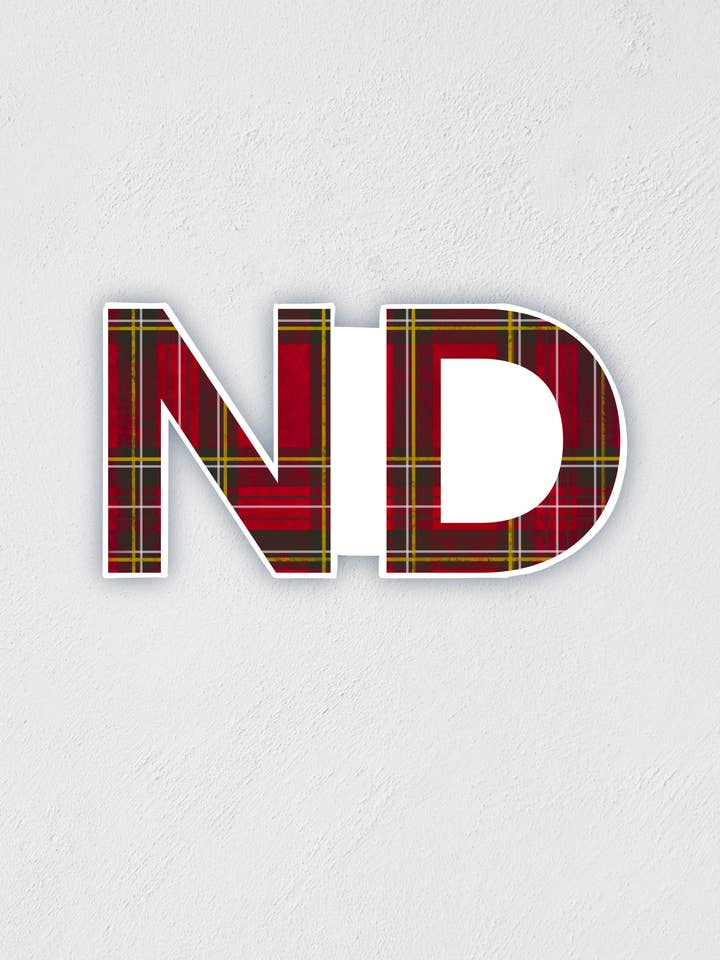 ND Scottish Plaid Sticker | Waterproof | Hand-Drawn for wholesale by Little Rocks Design