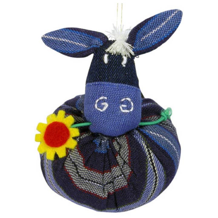 Plush Cotton Donkey Ornament - Large for wholesale by One World Projects