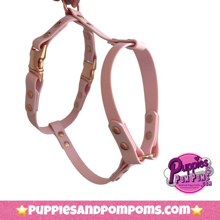 Handgjord specialanpassad biothane hundsele - Vegan läder/Vattentät Biothane för wholesale av Puppies & Pom Poms