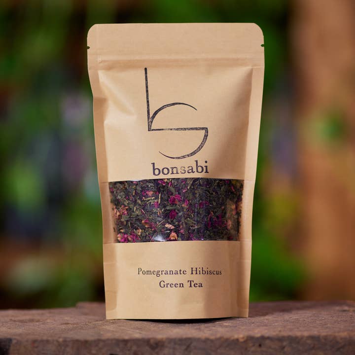 Pomegranate Hibiscus Green Tea for wholesale by Georgia Mountain Coffee