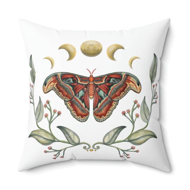 Atlas Moth Månfaser Polyester Fyrkantig Kudde för wholesale av Art By: Julianna McPherson