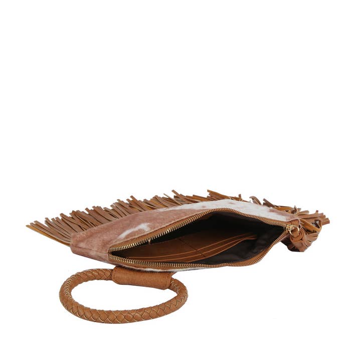 Handbag Factory Corp – wholesale Clutch bag – women's – Western Fringe Cowhide Ring Clutch4