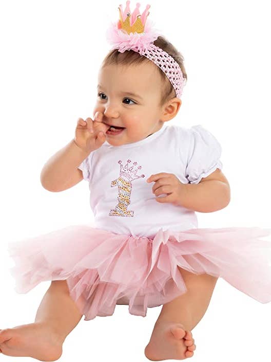 Birthday Outfit for 1st Birthday - 1 w/ Crown for wholesale by Funky Junque