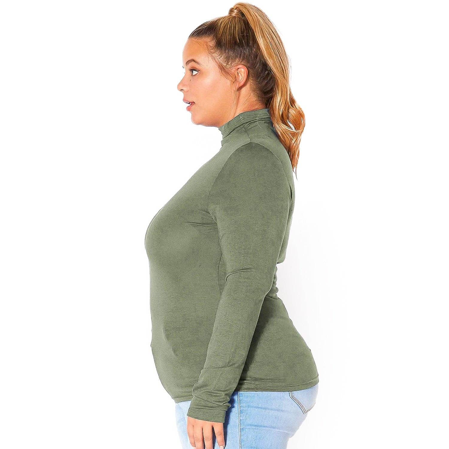 Robin K – wholesale Stickad topp - Dam – Plus size långärmad polotröja med åtsittande passform20