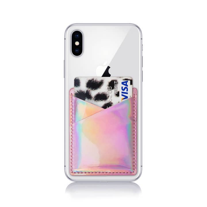 Kiki Jade - Wholesale Phone Wallet - Women's - Holographic Phone Card Holder - Adhesive Phone Wallet