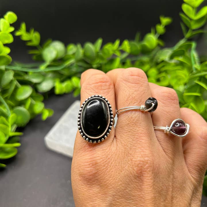 Moonbeam Healing – wholesale Cocktail/Statement Ring – Svart Onyx Ring
