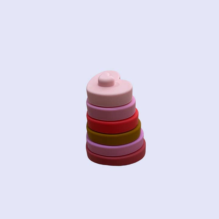 Milk Addict - Wholesale Stacking rings game – Baby - Milk Addict Silicone Heart Stacker2