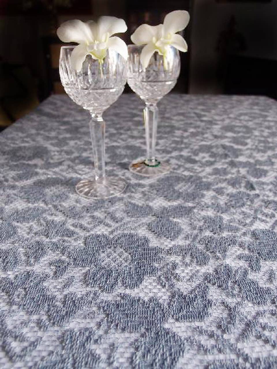 Packaging Decor - Wholesale Tablecloth - Gray Lace Table Overlay 54" x 54"3