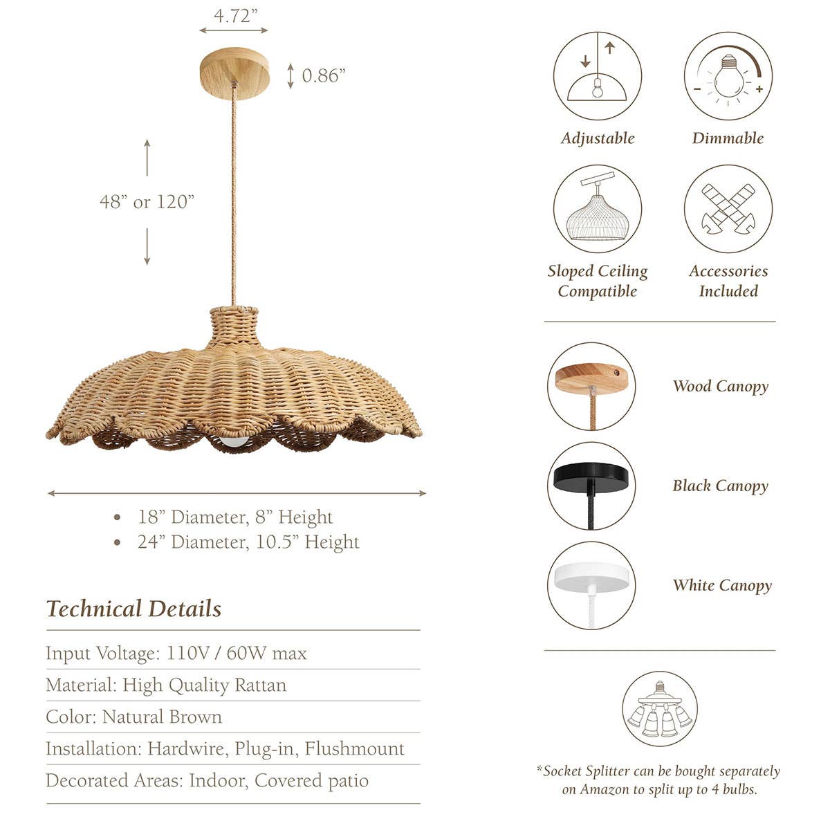 Rowabi - Wholesale Chandelier/Hanging Light - Aurelia Rattan Pendant Light3