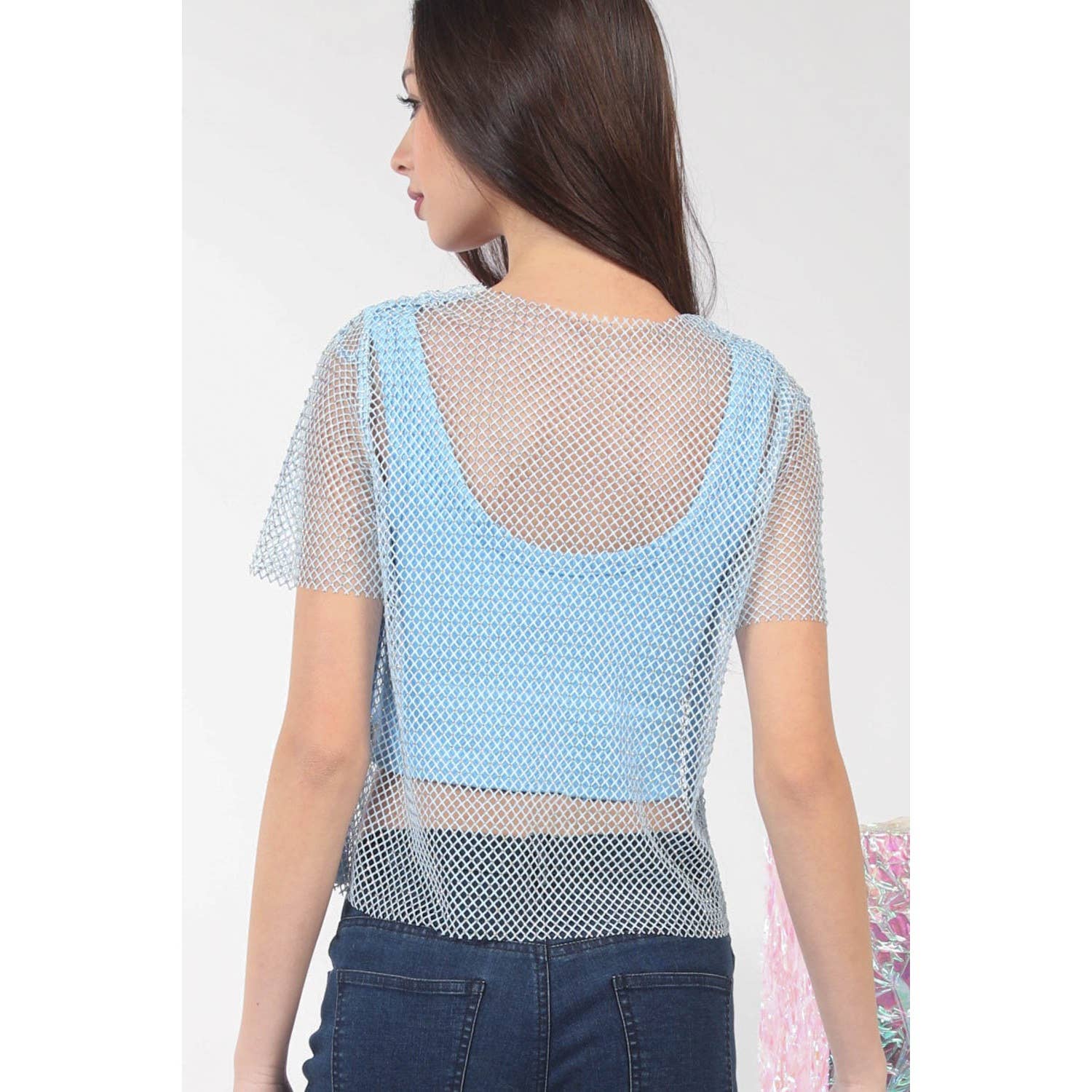 Apolline - Vendita all'ingrosso Top in maglia - Donna - Top in maglia a rete Jewel Fishnet all'uncinetto6