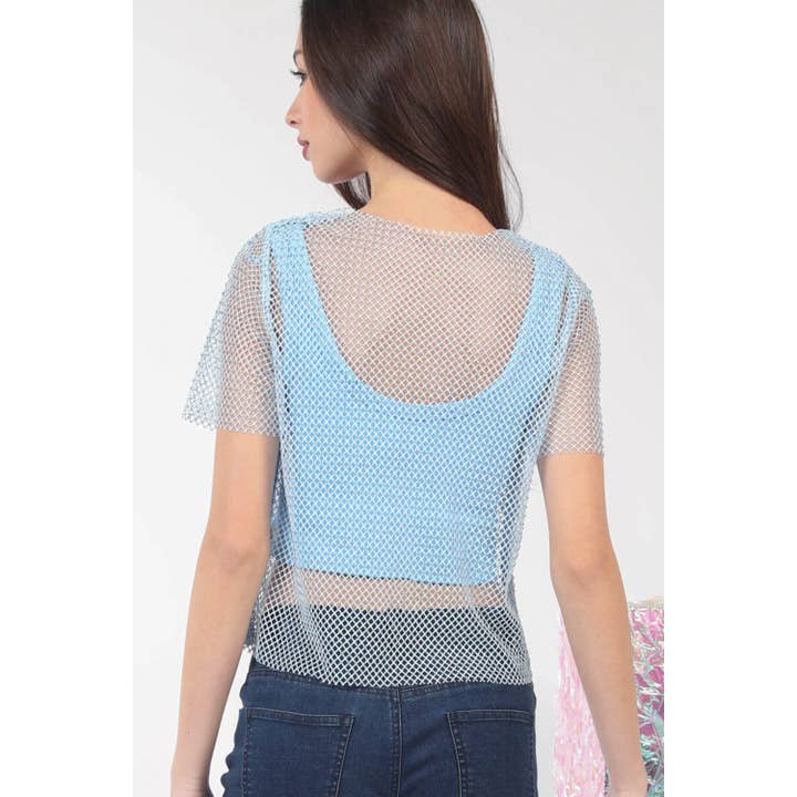 Apolline - Vendita all'ingrosso Top in maglia - Donna - Top in maglia a rete Jewel Fishnet all'uncinetto6