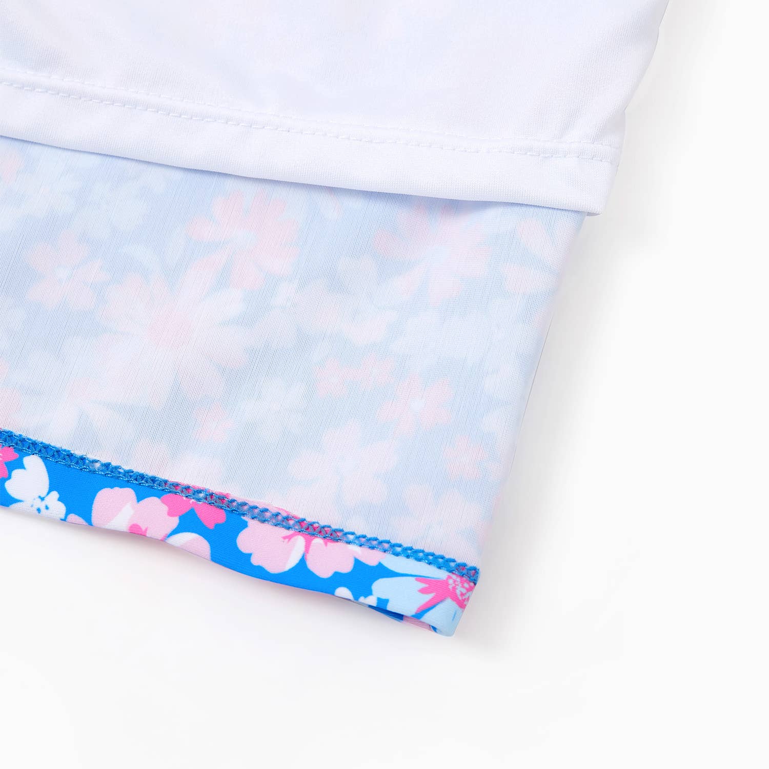 Blue Couple Matching Flora Swim Trunks or One-piece Swimsuit for wholesale on Faire8