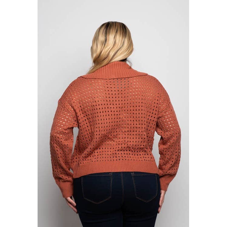 Curve Market - Vente Cardigan – femme - CARDIGAN PULL À MANCHES LONGUES EN TRICOT OUVERT À COL LARGE DE GRANDE TAILLE1